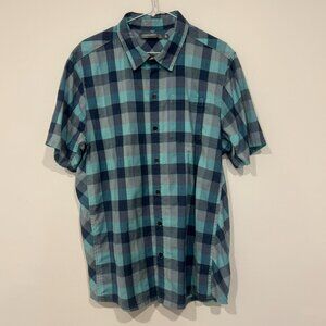 Icebreaker Mens Departure II Plaid Short Sleeve Shirt Merino Wool Blend Size XL